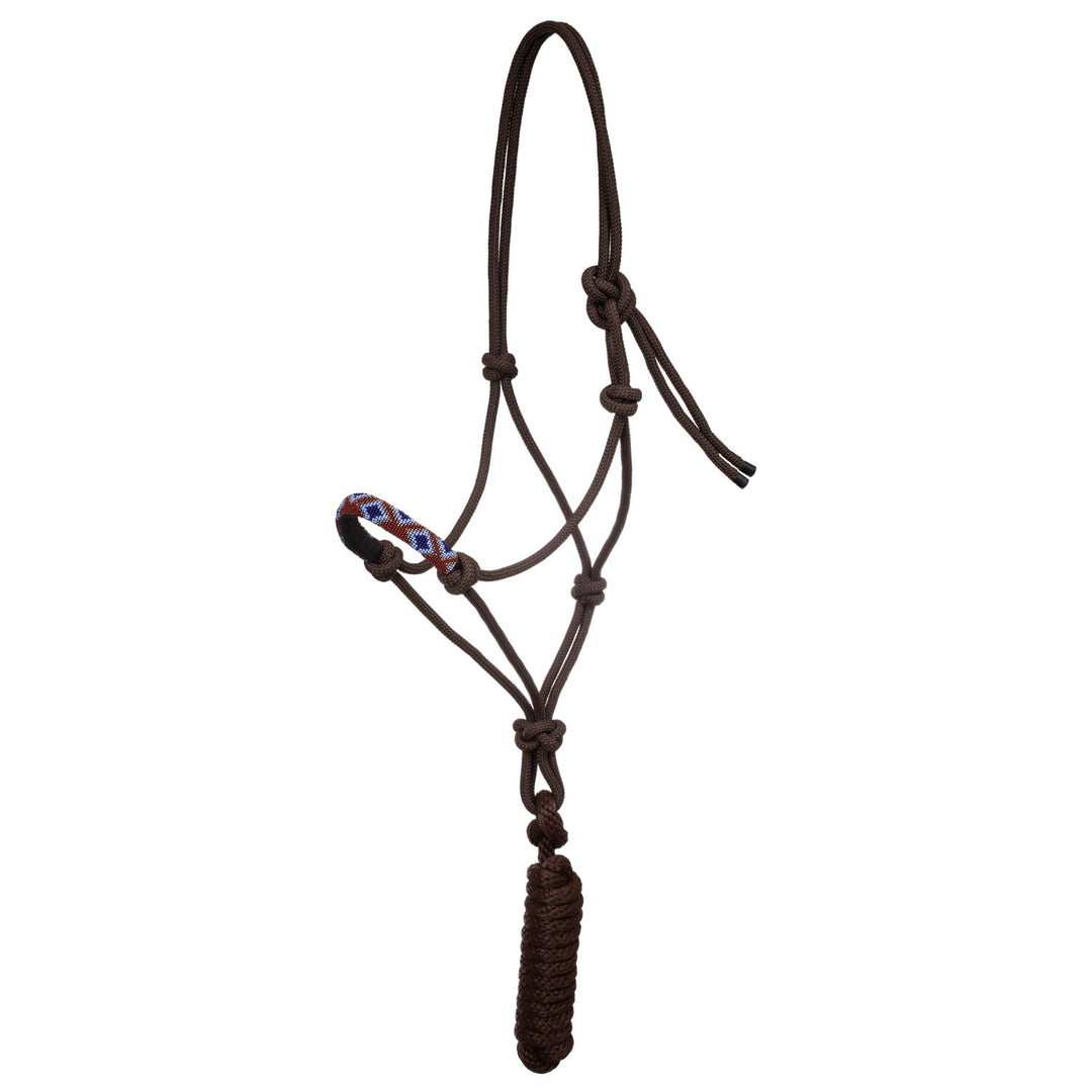NAVAYO KNOT HALTER WITH LEAD BROWN