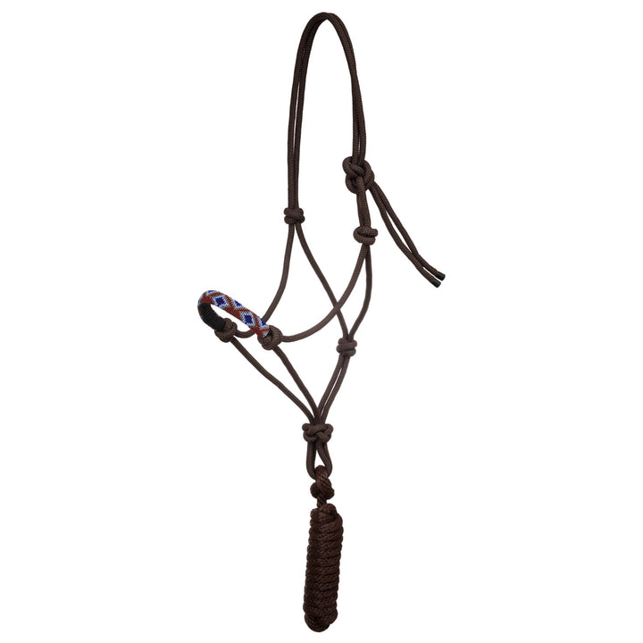 NAVAYO KNOT HALTER WITH LEAD BROWN