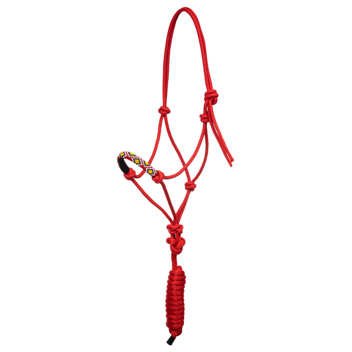 NAVAYO KNOT HALTER WITH LEAD RED