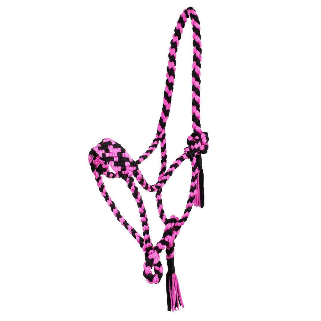 Braided nylon halter BLACK/PINK