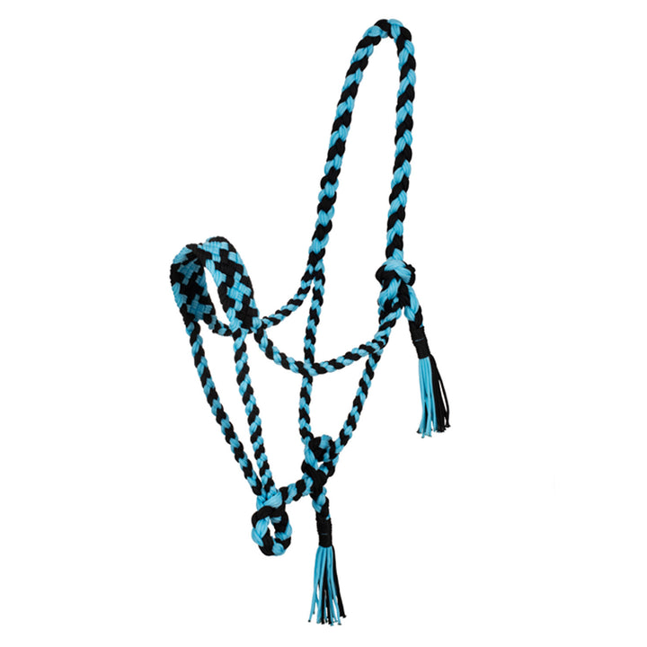 Braided nylon halter BLACK/SKY BLUE