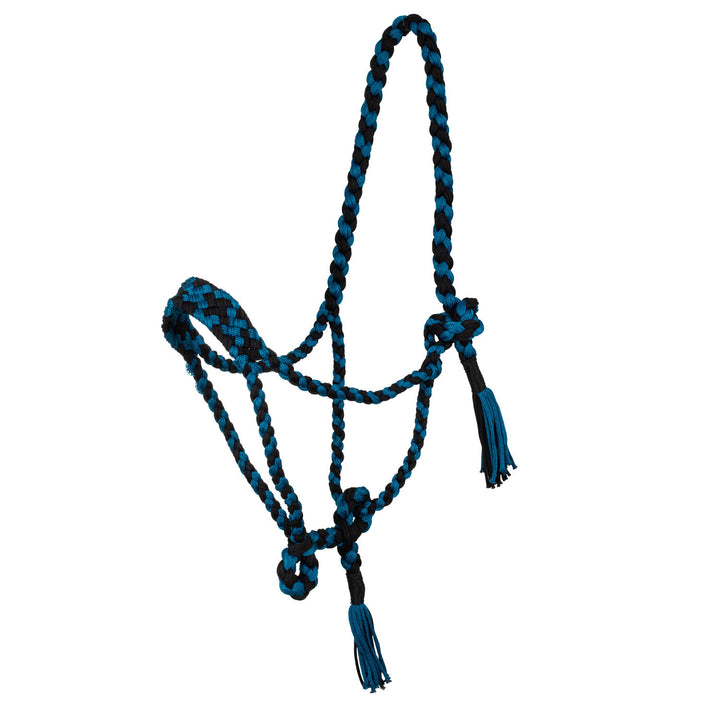 Braided nylon halter BLACK/TEAL