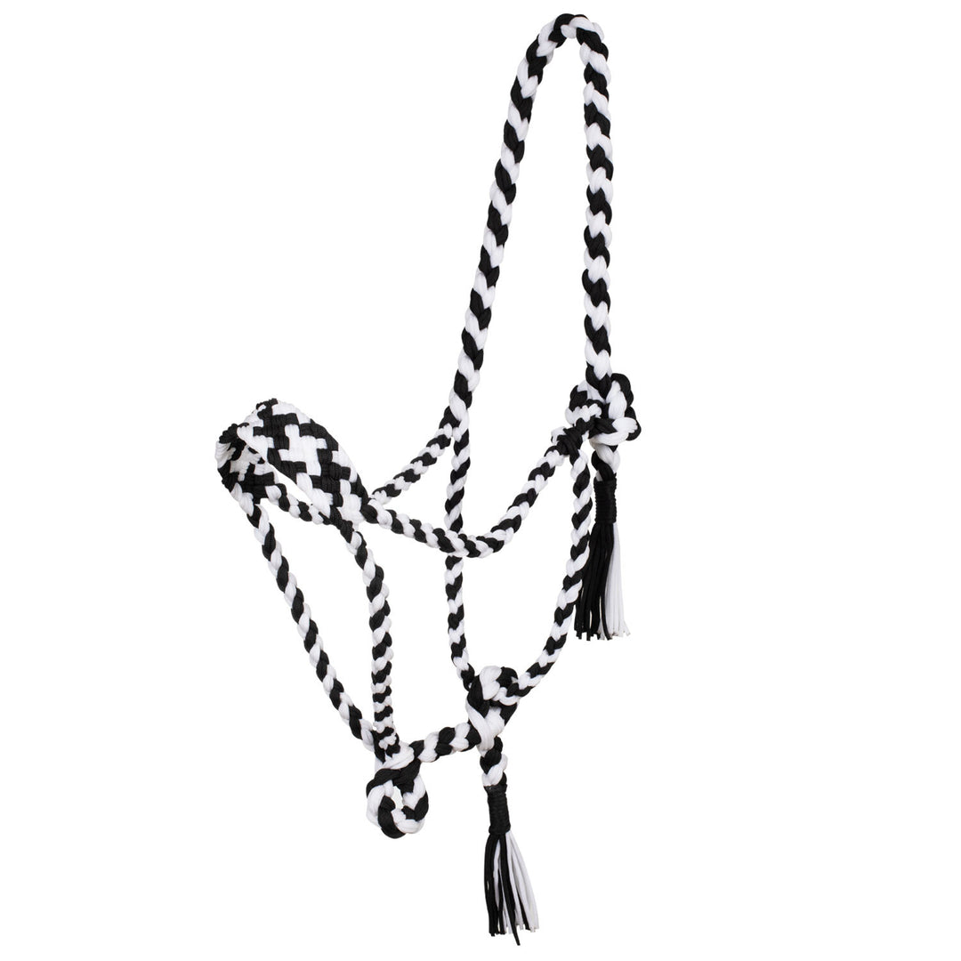 Braided nylon halter BLACK/WHITE