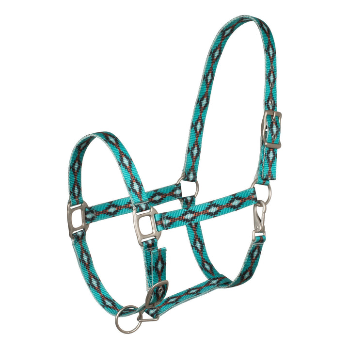 Navajo design nylon halter TURQUOISE