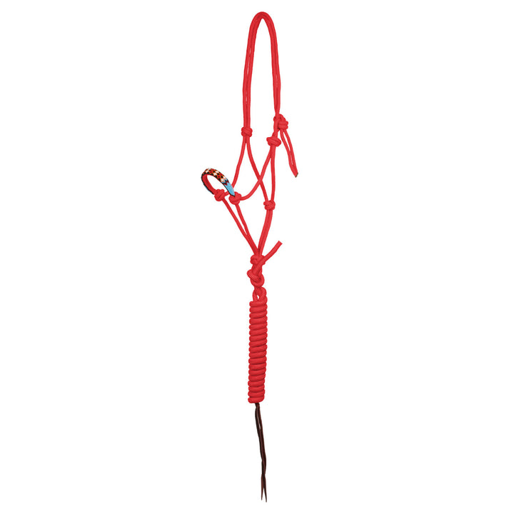 Pearls knot halter with lead RED