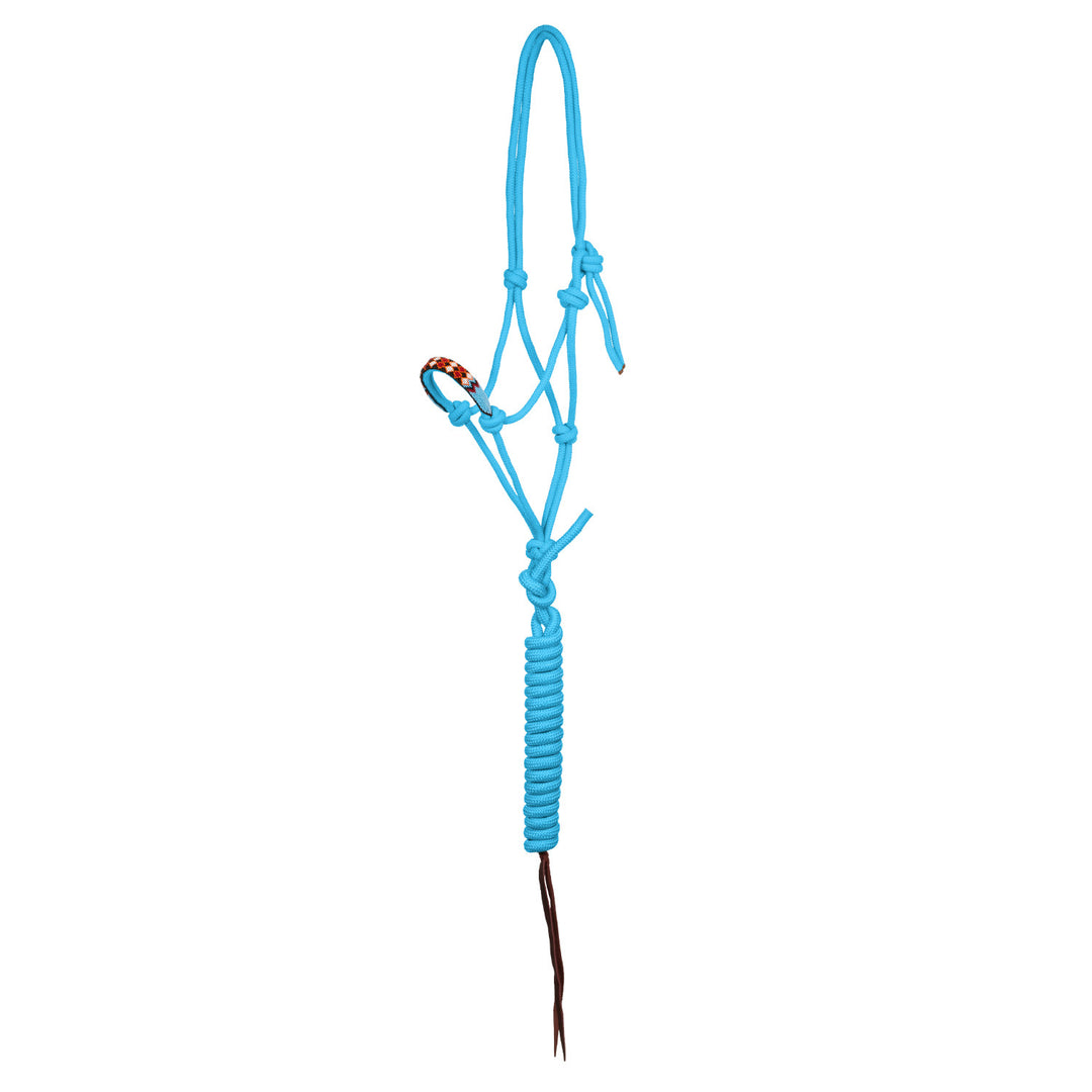 Pearls knot halter with lead TURQUOISE