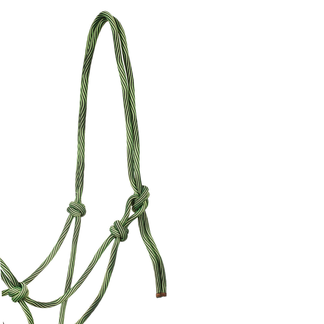 Adjustable knotted rope halter