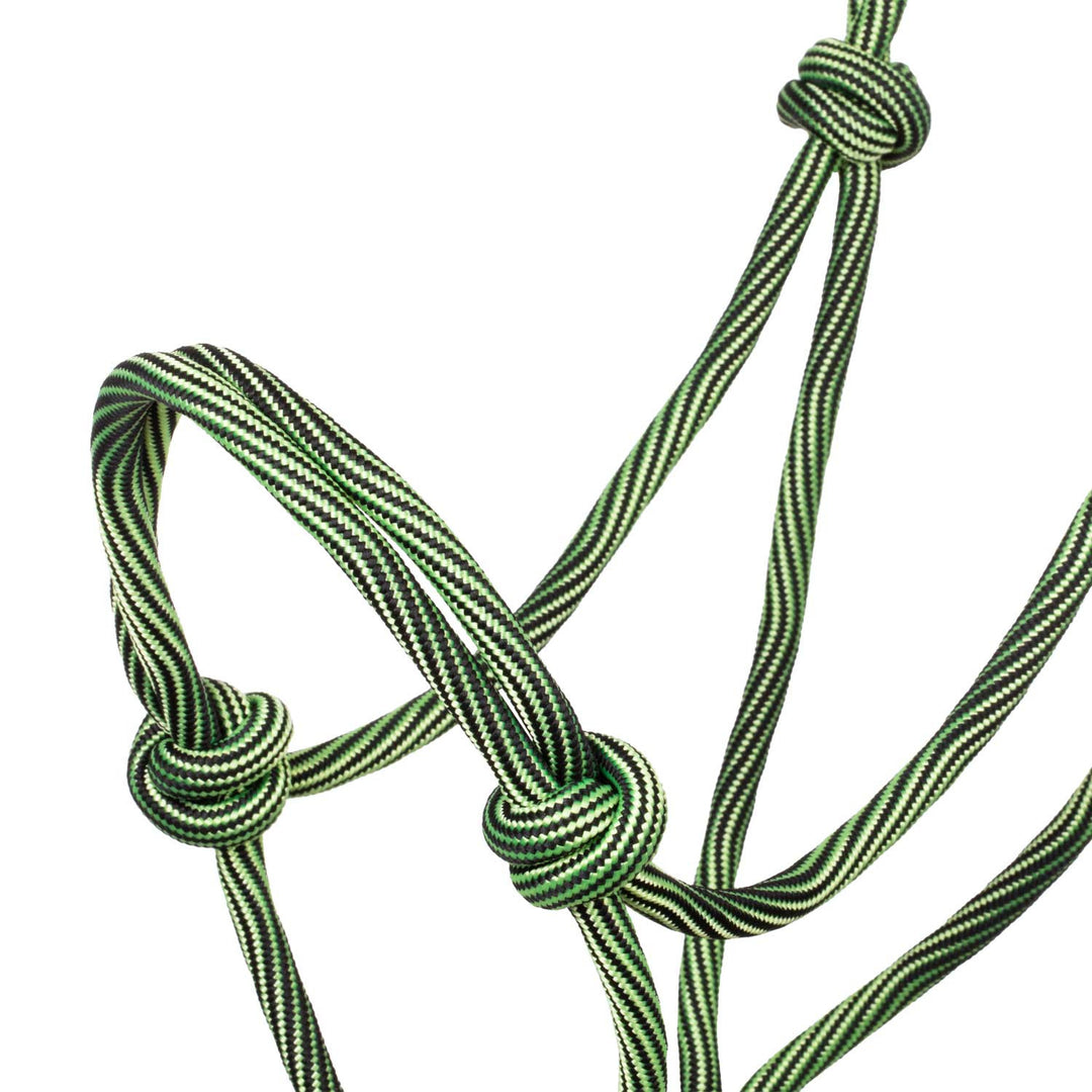 Adjustable knotted rope halter