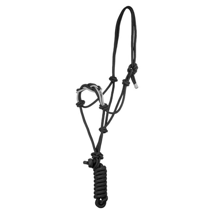 Halter with braided rope on the nose BLACK/GREY