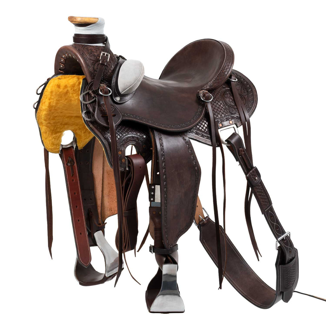DESERT STALLION WADE WESTERN SADDLE WITH BACK GIRTH AND KNIFE GUARD