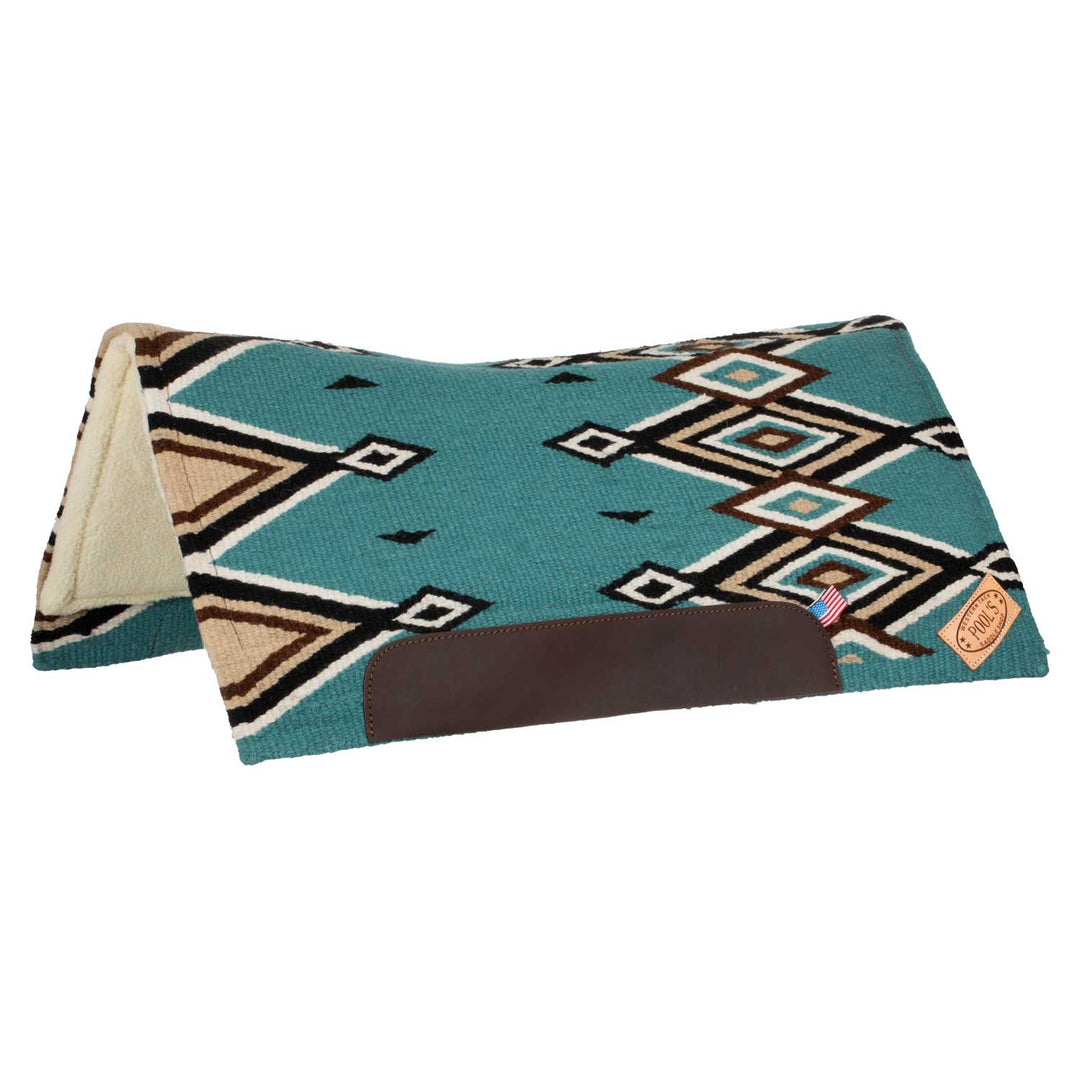 Contoured western saddle pad with wool paddin TURQUOISE/BLACK