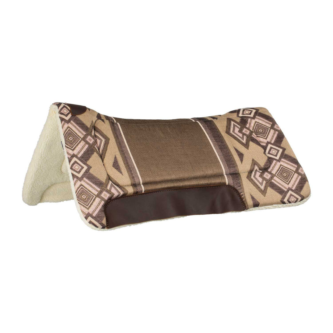 Western saddle pad with synthetic wool paddin GREY/TAN