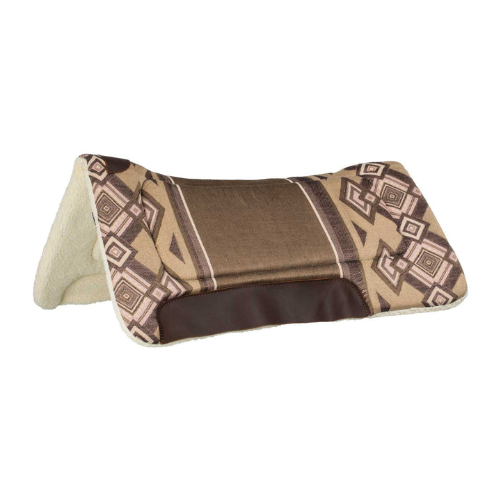Western saddle pad with synthetic wool paddin GREY/TAN
