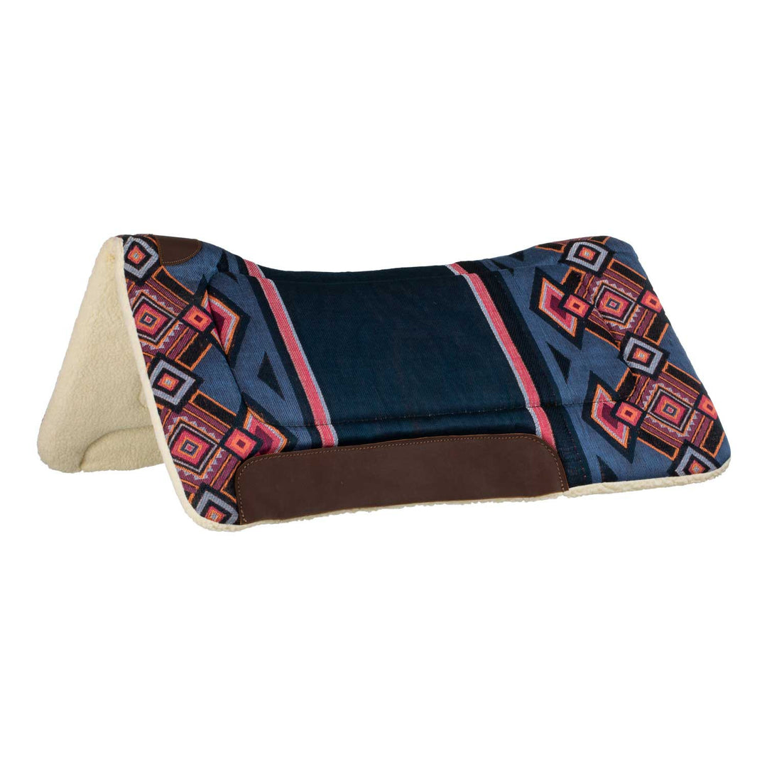 Western saddle pad with synthetic wool paddin DARK BLUE/NAVY
