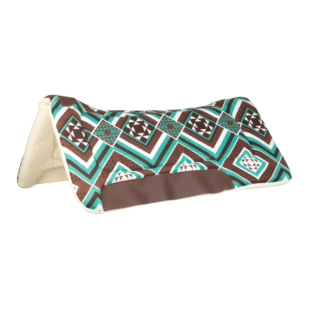 Dakota Western saddle pad eco wool padding GREEN/BROWN/DARK BROWN