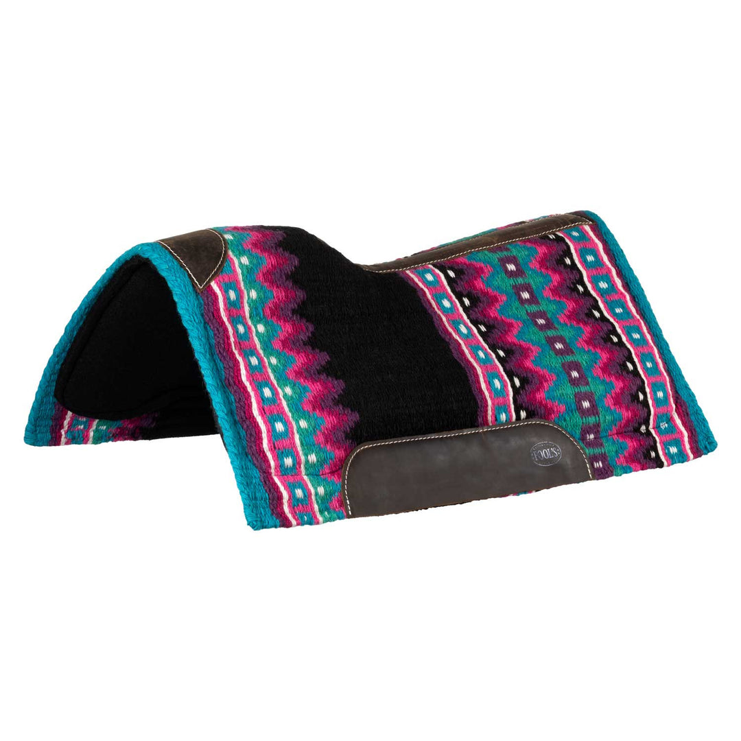 Wool top felt bottom saddle pad BLACK/BLUE/PINK