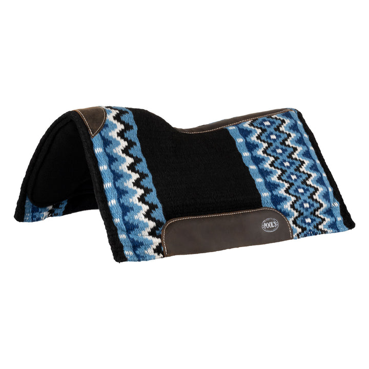 Wool top felt bottom saddle pad BLACK/BLUE/WHITE