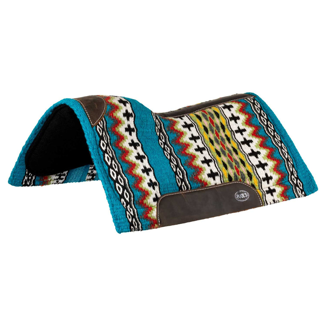 Wool top felt bottom saddle pad BLUE/GREEN/RED