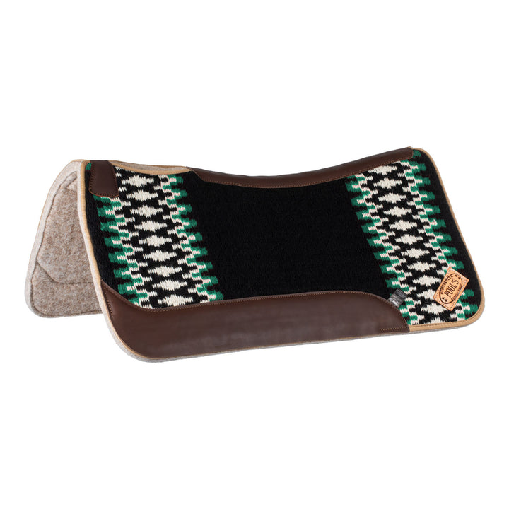 WESTERN SADDLE PAD BLACK/WHITE/GREEN