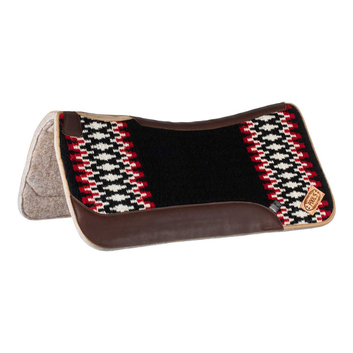 WESTERN SADDLE PAD BLACK/WHITE/RED