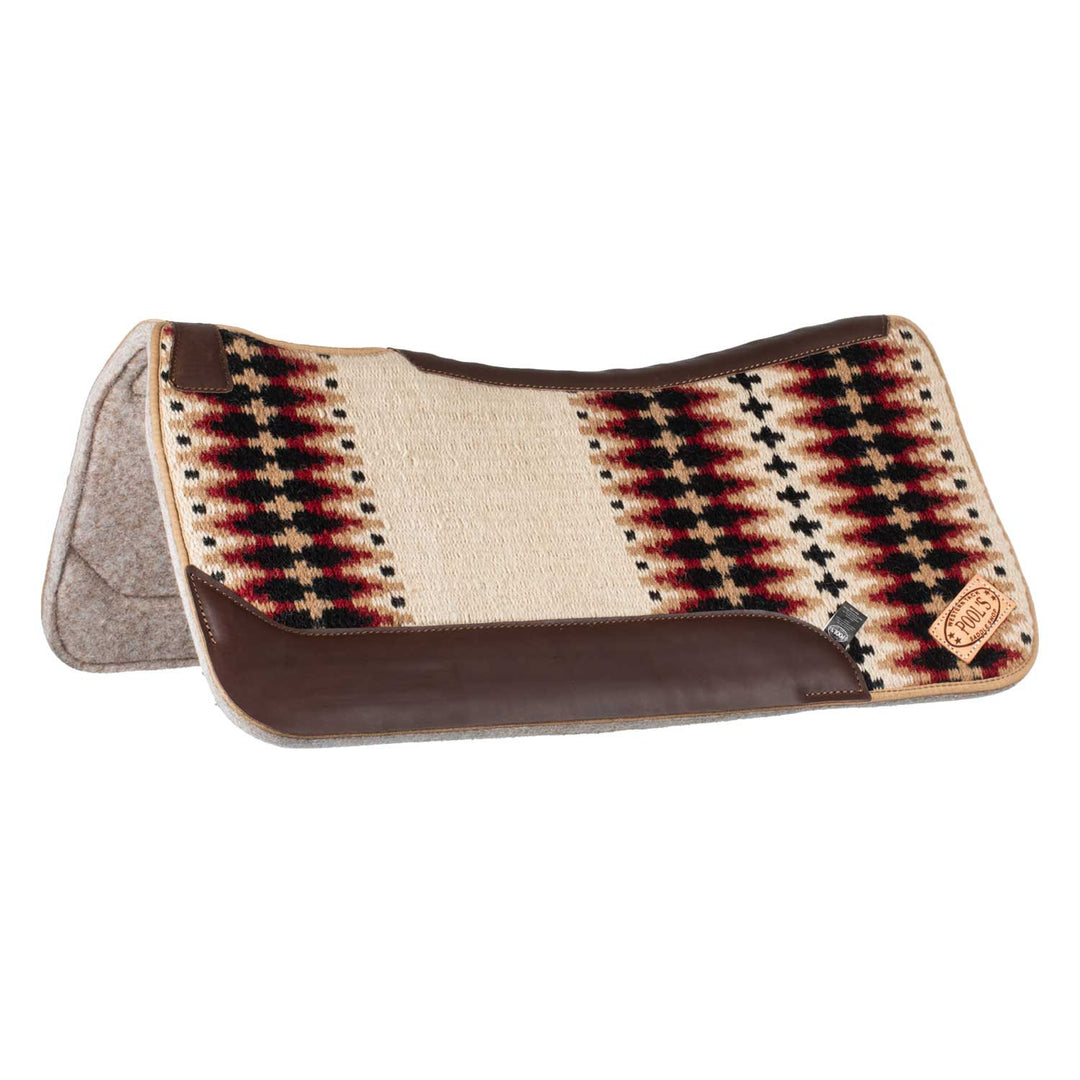 CONTOURED WESTERN SADDLE PAD BEIGE/RED