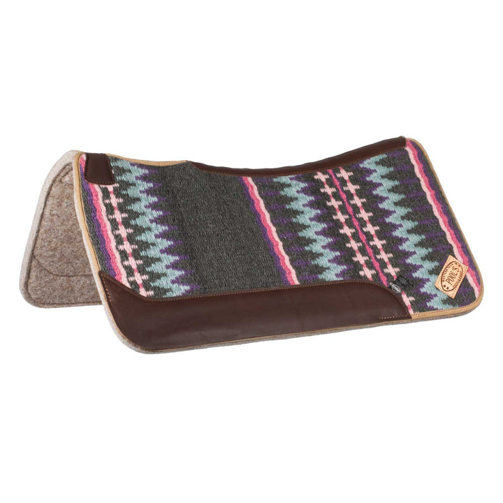 CONTOURED WESTERN SADDLE PAD GREY/PINK