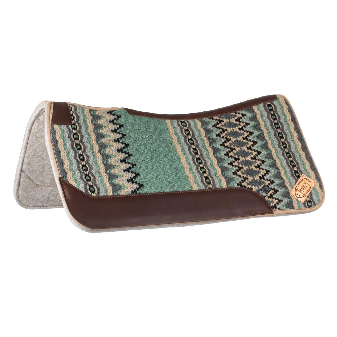CONTOURED WESTERN SADDLE PAD LIGHT GREEN/GREY