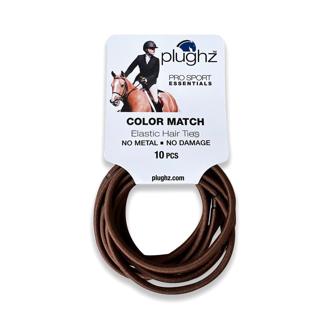 PLUGHZ ELASTIC HAIR TIES DARK BROWN