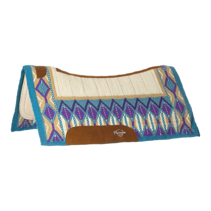 CONTOURED SADDLE PAD WITH WOOLEN BLANKET 34X3 BLUE/VIOLET/ANTIQUE WHITE
