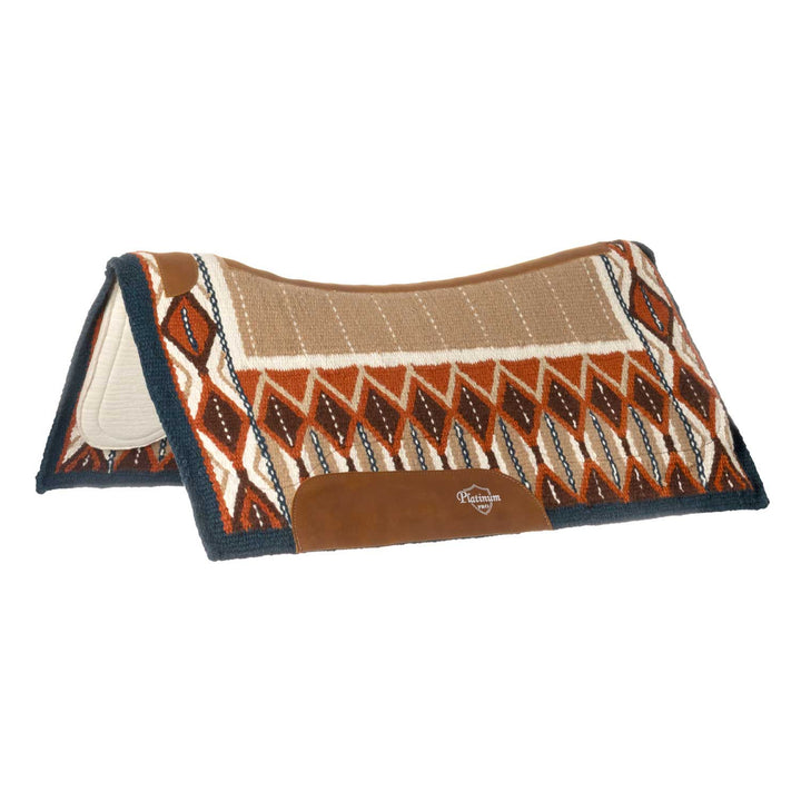 CONTOURED SADDLE PAD WITH WOOLEN BLANKET 34X3 RED/BLACK/BROWN