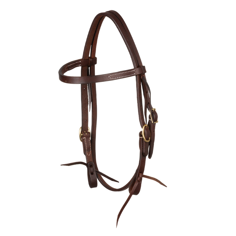 DOUBLE BUCKLE BROWBAND HEADSTALL DARK OIL