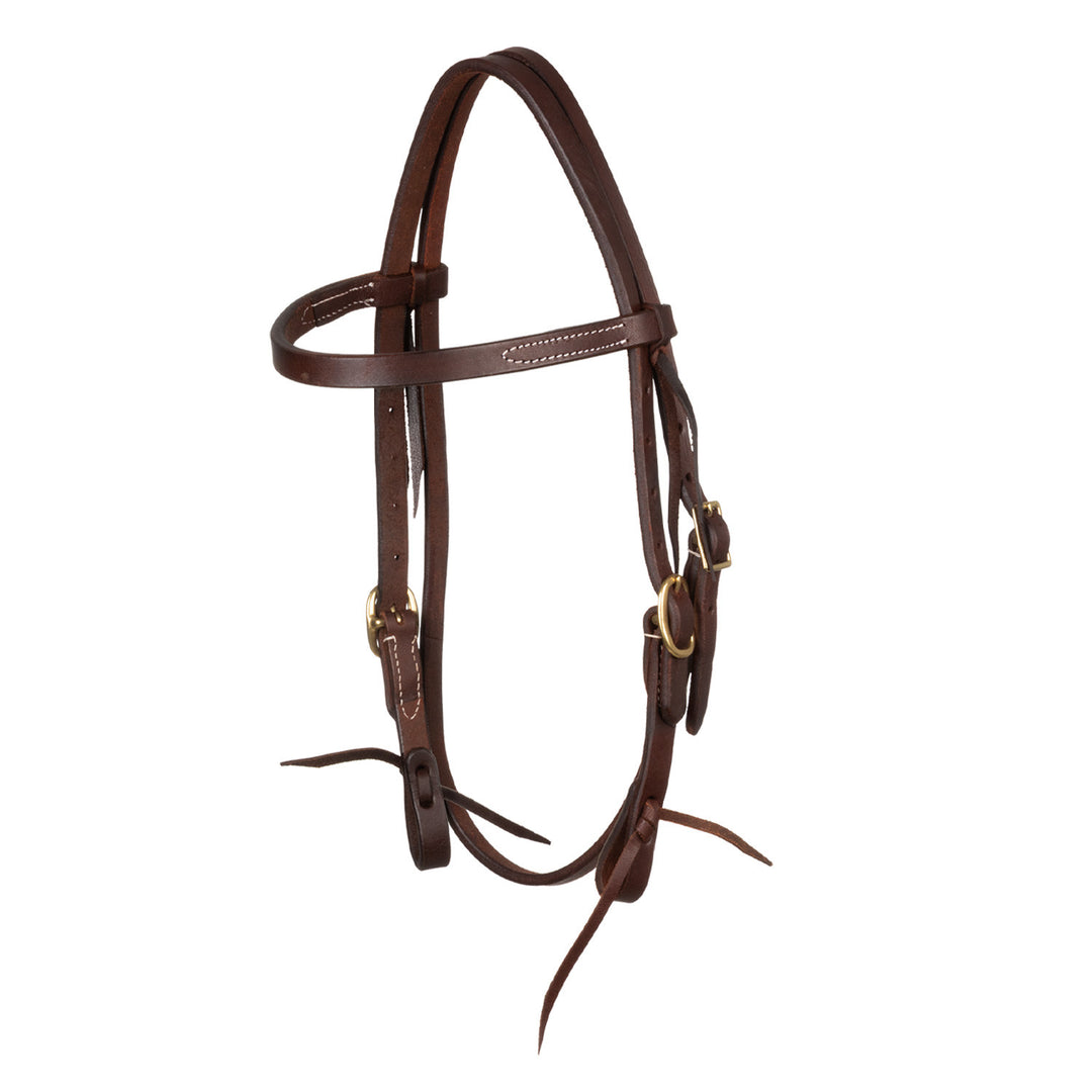 DOUBLE BUCKLE BROWBAND HEADSTALL DARK OIL