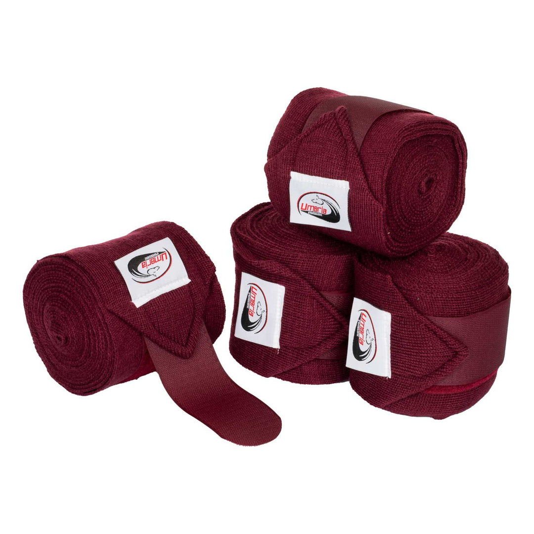 KNITTED BANDAGES WITH HOOK-AND-LOOP CLOSURE BURGUNDY