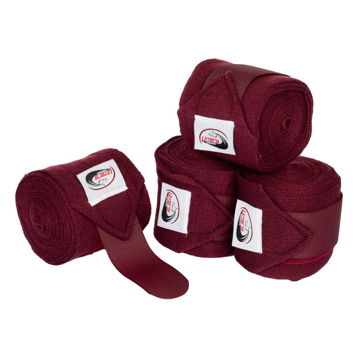 KNITTED BANDAGES WITH HOOK-AND-LOOP CLOSURE BURGUNDY