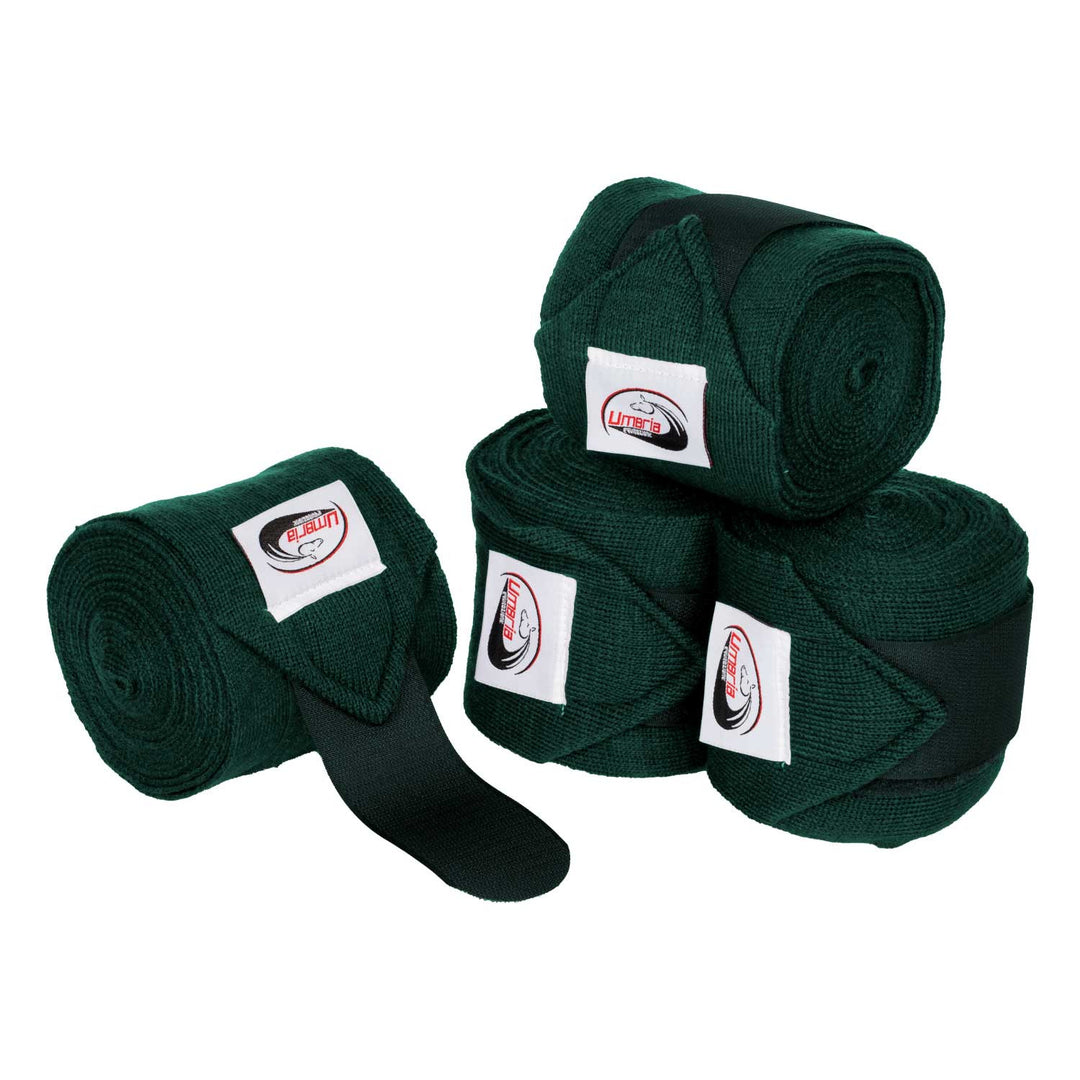 KNITTED BANDAGES WITH HOOK-AND-LOOP CLOSURE HUNTER GREEN