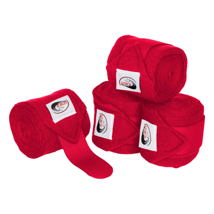 KNITTED BANDAGES WITH HOOK-AND-LOOP CLOSURE RED