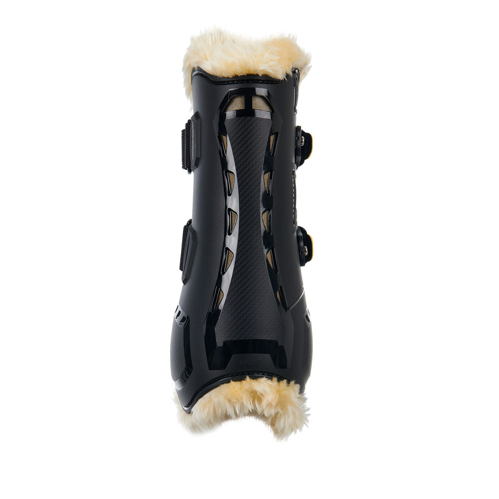 Tendon boots in polyurethane with synthetic l BLACK