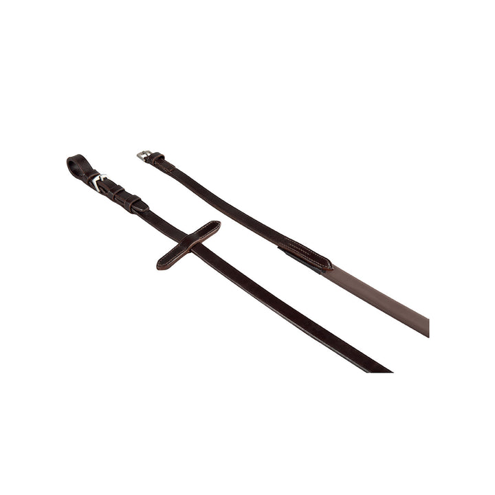 Reins in leather and smooth rubber