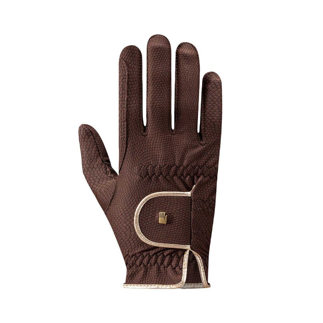 ROECKL GLOVES LONA MODEL 0792-MOCHA/GOLD