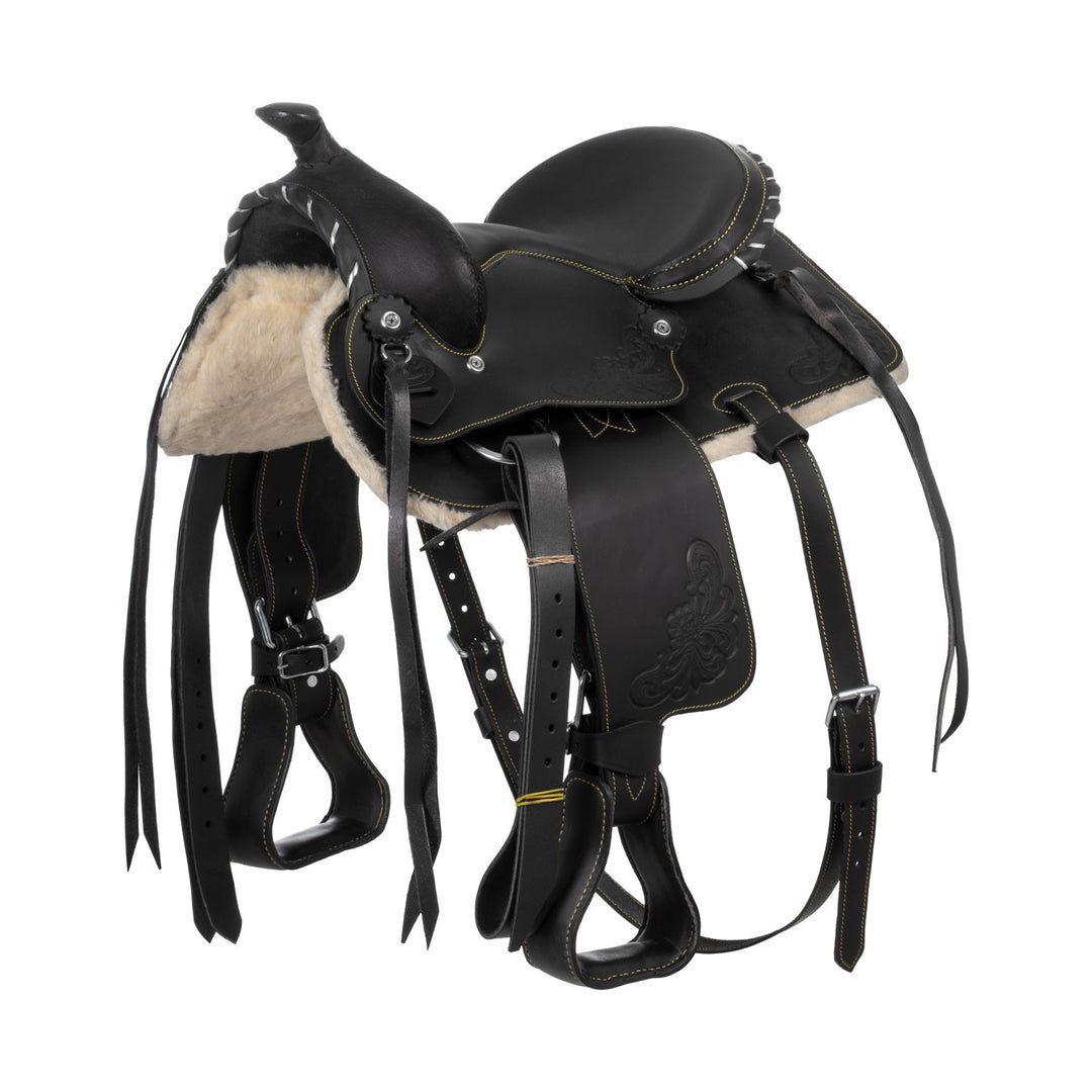 LAKOTA PONY SADDLE PRIME PRO SILVER WIRE 13" BLACK