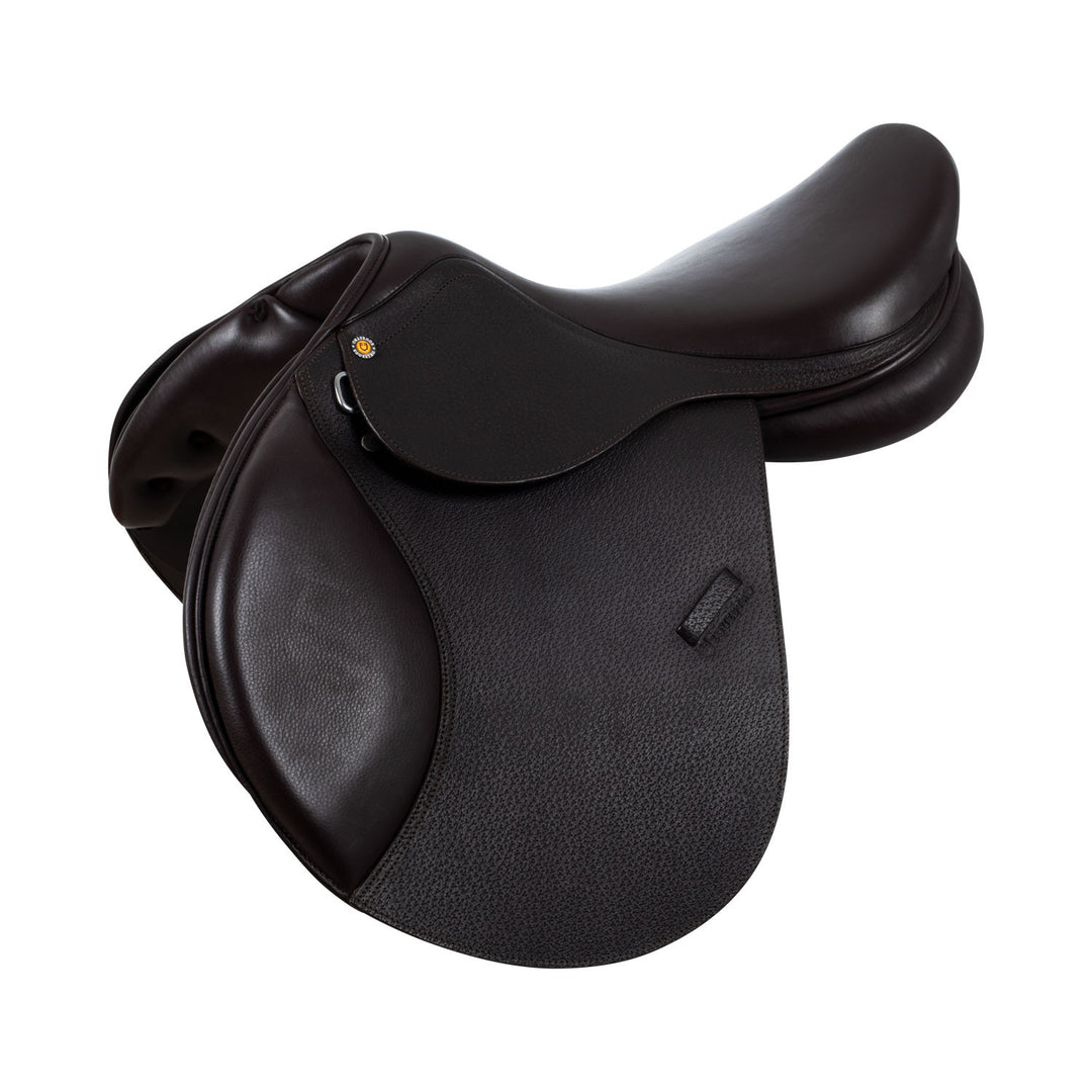 Jumping saddle hammered leather DARK BROWN