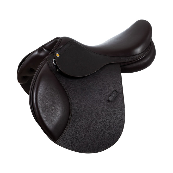 Jumping saddle hammered leather DARK BROWN