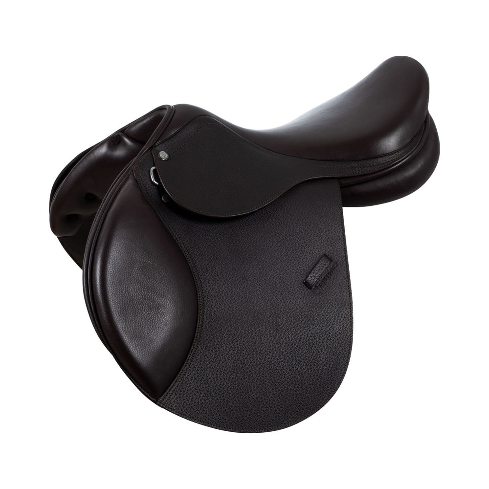Jumping saddle hammered French leather DARK BROWN