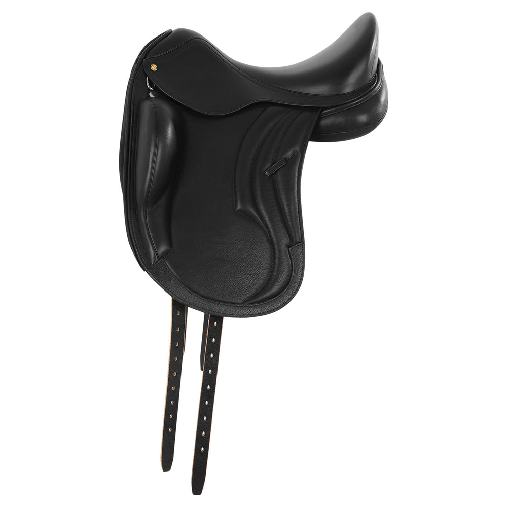 Dressage leather monoflap saddle BLACK