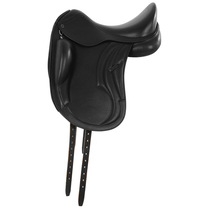 Dressage leather monoflap saddle BLACK