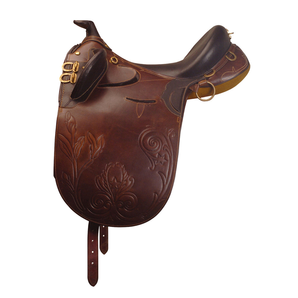 LAKOTA AUSSIE SADDLE WITH HORN BROWN