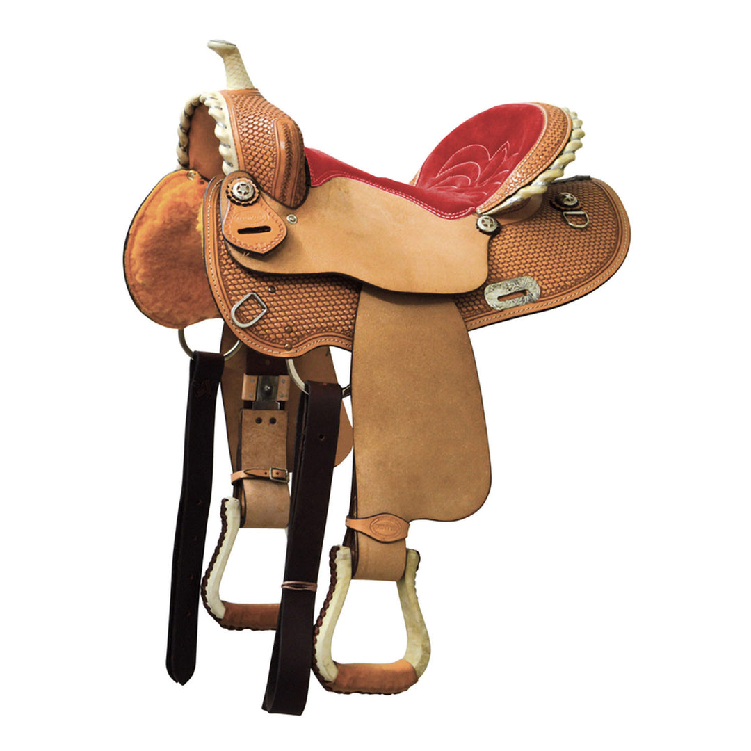 DENVER BARREL SADDLE ROUND SKIRT RED SEAT