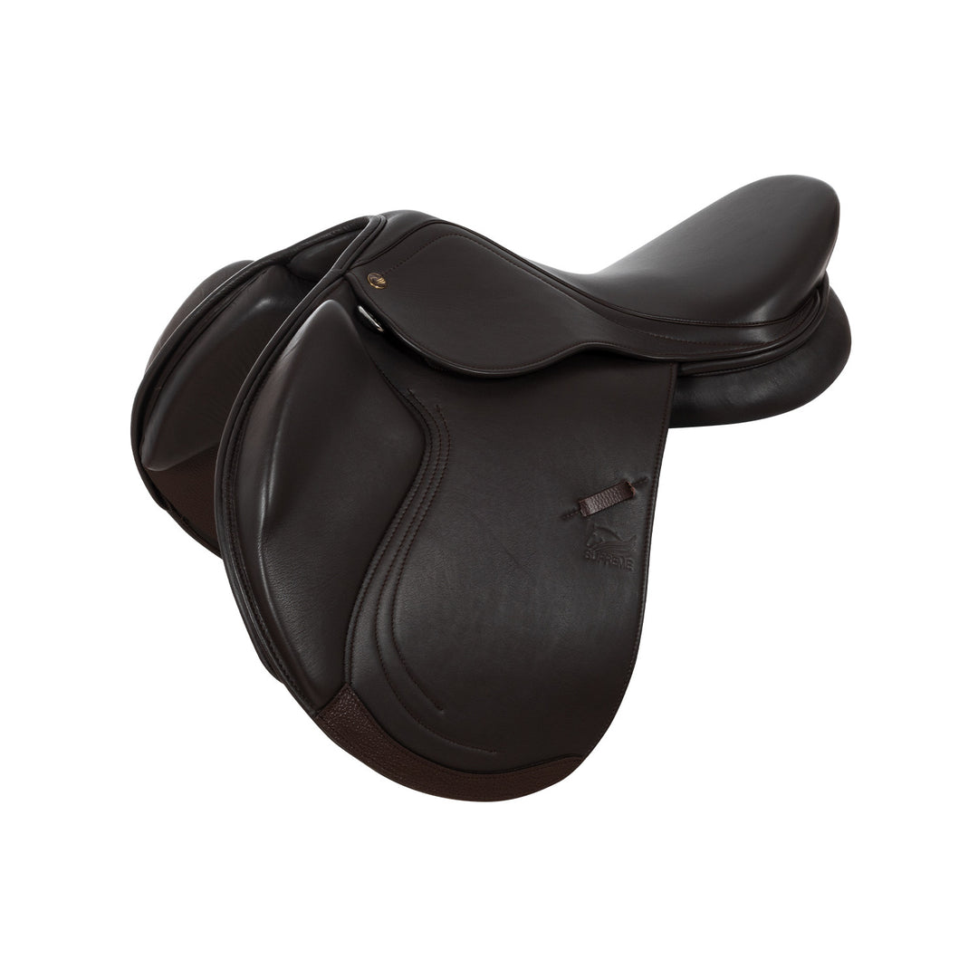 JUMPING SADDLE DOUBLE SOFT LEATHER AND ADJUST DARK BROWN