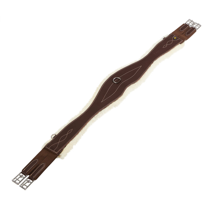Jumping girth with synthetic lambskin DARK BROWN