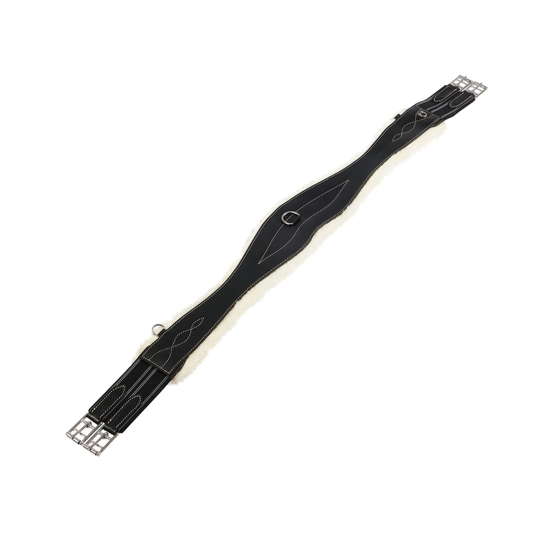 Jumping girth with synthetic lambskin BLACK